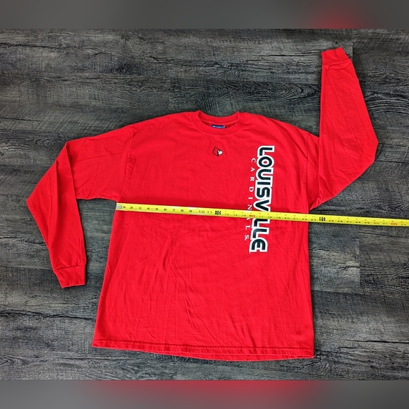 Louisville Cardinals Red Vertical Logo NCAA Champion Athletic Long Sleeve Shirt - Picture 9 of 9